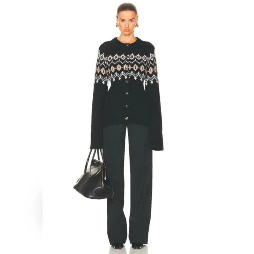 KHAITE Suzette Fair-Isle Cashmere-Blend Cardigan endource